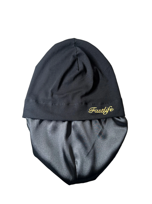 Black Satin-Lined Skull Cap
