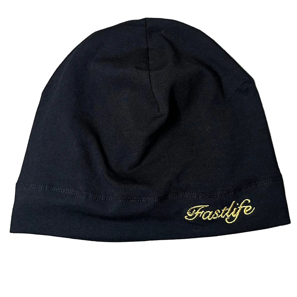 Black Satin-Lined Skull Cap