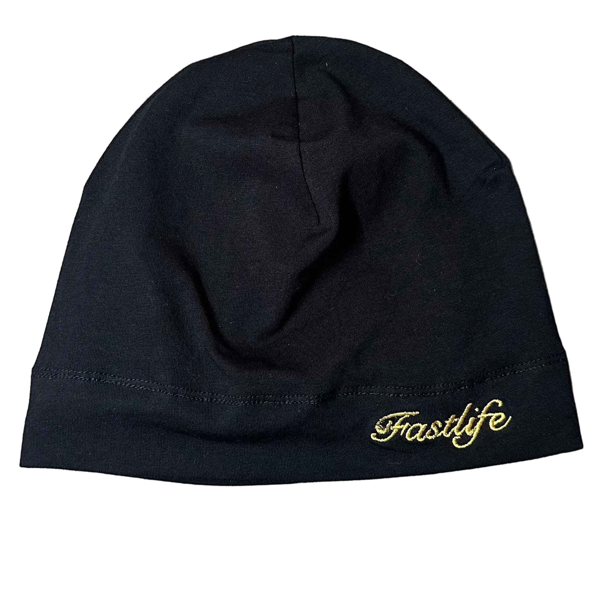 Black Satin-Lined Skull Cap
