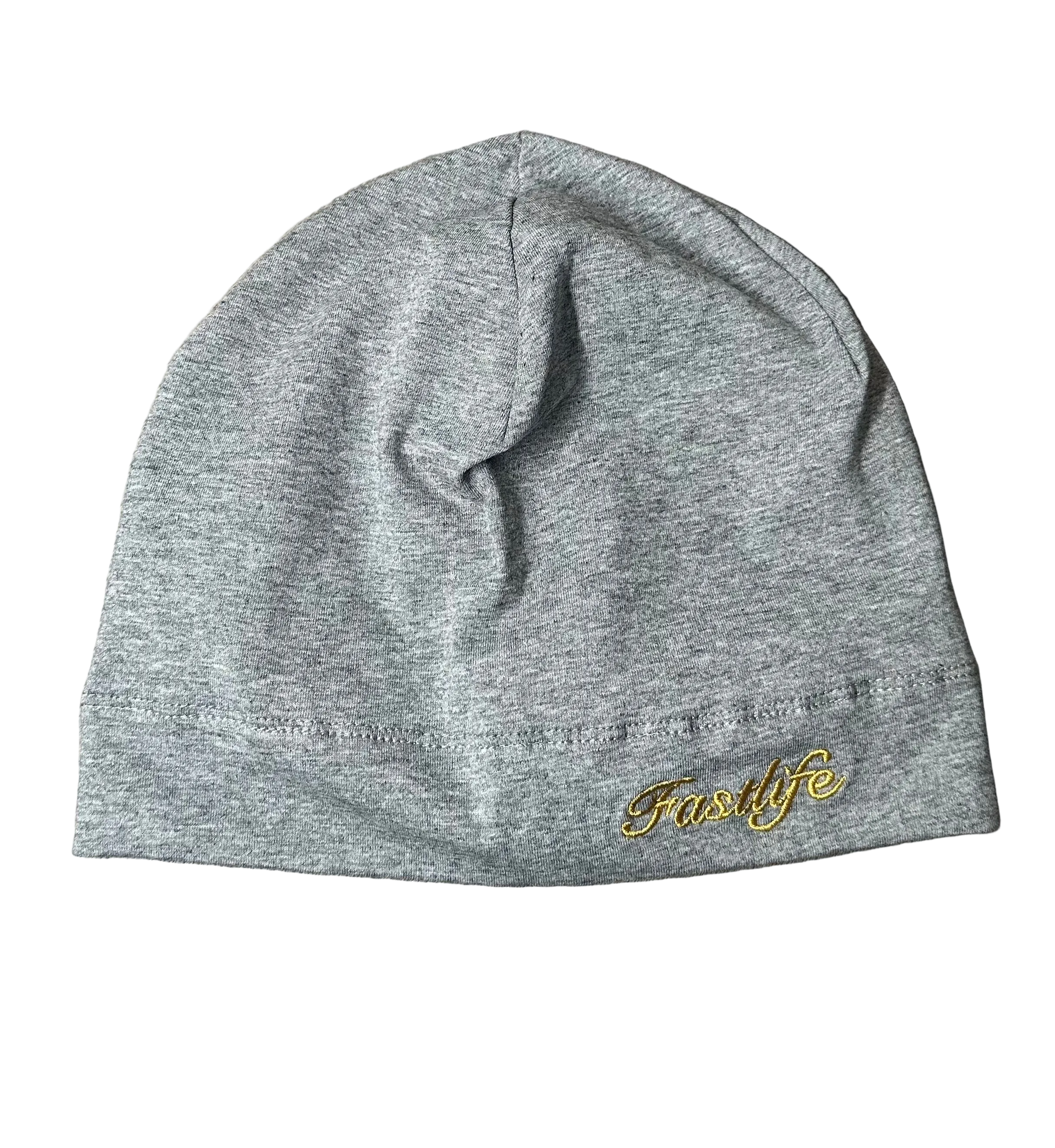 Grey Satin-Lined Skull Cap