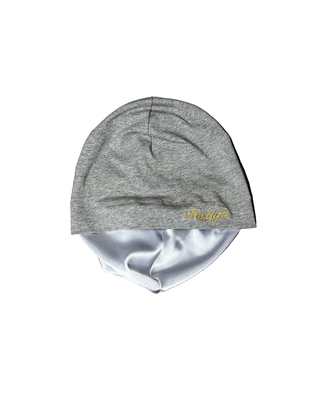 Grey Satin-Lined Skull Cap